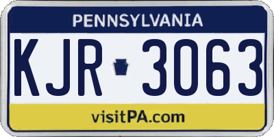 PA license plate KJR3063