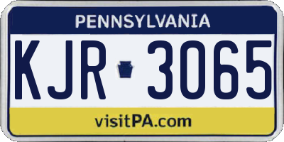 PA license plate KJR3065