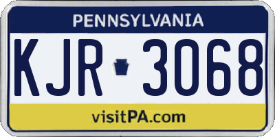 PA license plate KJR3068