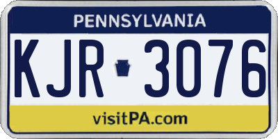 PA license plate KJR3076