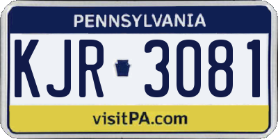 PA license plate KJR3081