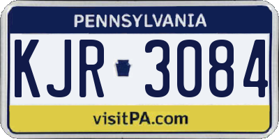PA license plate KJR3084