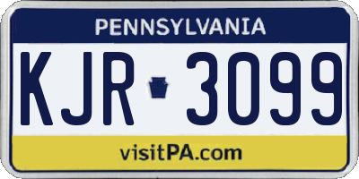 PA license plate KJR3099