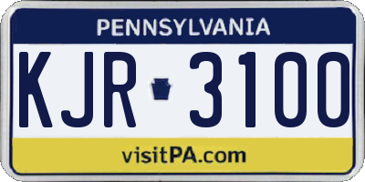 PA license plate KJR3100