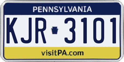 PA license plate KJR3101