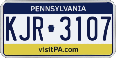 PA license plate KJR3107