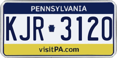 PA license plate KJR3120