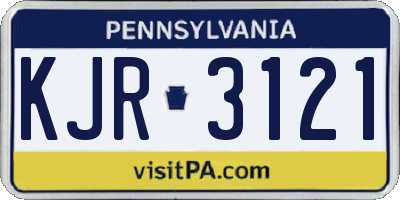 PA license plate KJR3121