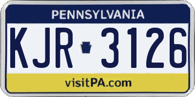 PA license plate KJR3126