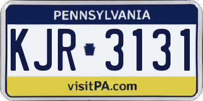 PA license plate KJR3131
