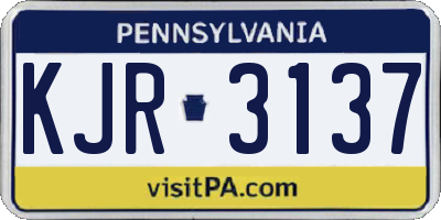 PA license plate KJR3137