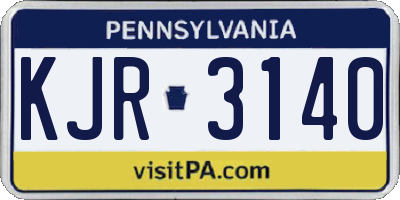 PA license plate KJR3140
