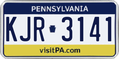 PA license plate KJR3141