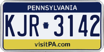 PA license plate KJR3142