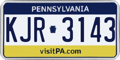 PA license plate KJR3143