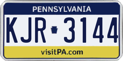 PA license plate KJR3144