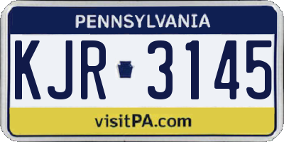 PA license plate KJR3145