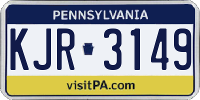 PA license plate KJR3149