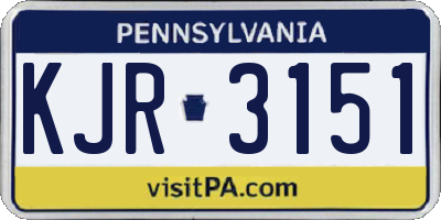PA license plate KJR3151
