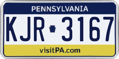 PA license plate KJR3167