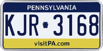 PA license plate KJR3168