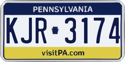 PA license plate KJR3174