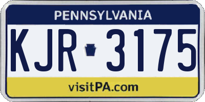 PA license plate KJR3175
