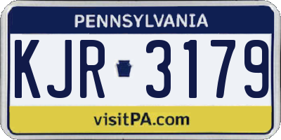 PA license plate KJR3179