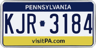 PA license plate KJR3184