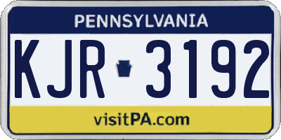 PA license plate KJR3192