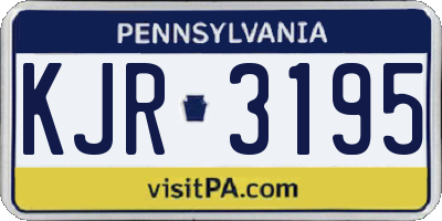 PA license plate KJR3195