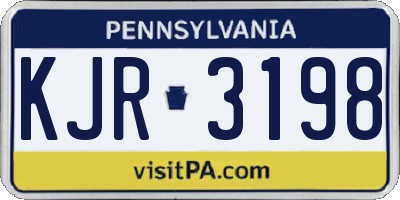 PA license plate KJR3198
