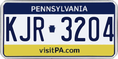 PA license plate KJR3204