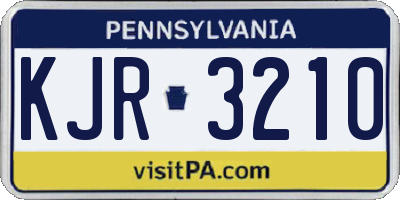PA license plate KJR3210
