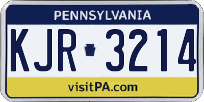 PA license plate KJR3214