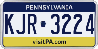 PA license plate KJR3224