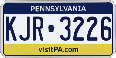 PA license plate KJR3226