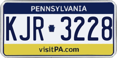 PA license plate KJR3228