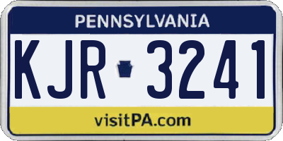 PA license plate KJR3241