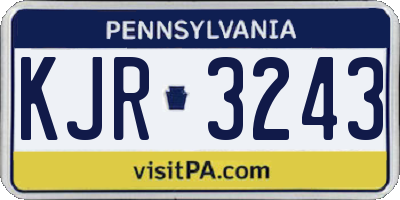 PA license plate KJR3243