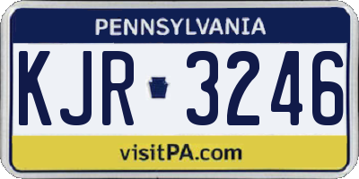 PA license plate KJR3246