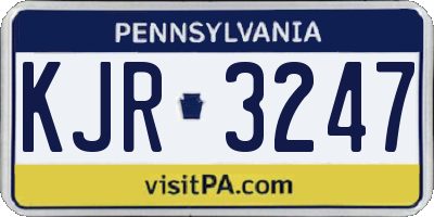 PA license plate KJR3247