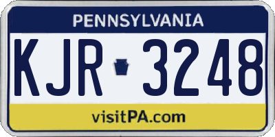 PA license plate KJR3248
