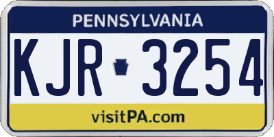 PA license plate KJR3254