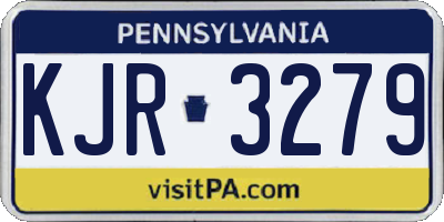 PA license plate KJR3279