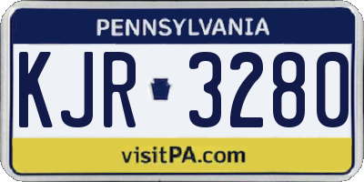 PA license plate KJR3280