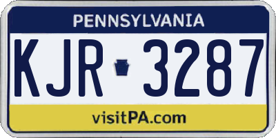 PA license plate KJR3287