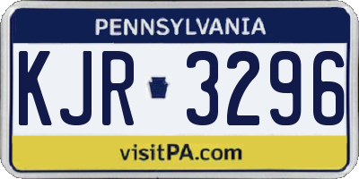 PA license plate KJR3296
