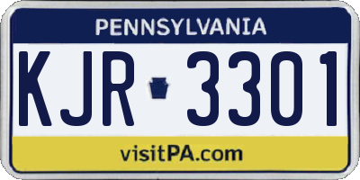 PA license plate KJR3301
