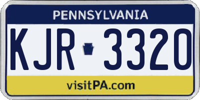 PA license plate KJR3320